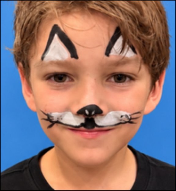 Cat Face Halloween face painting design by About Face Painting, Denver