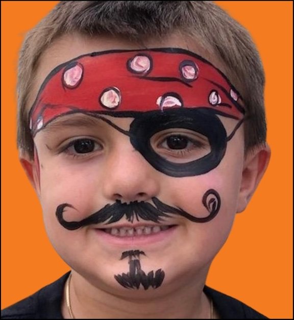 Pirate Halloween face painting design by About Face Painting, Denver