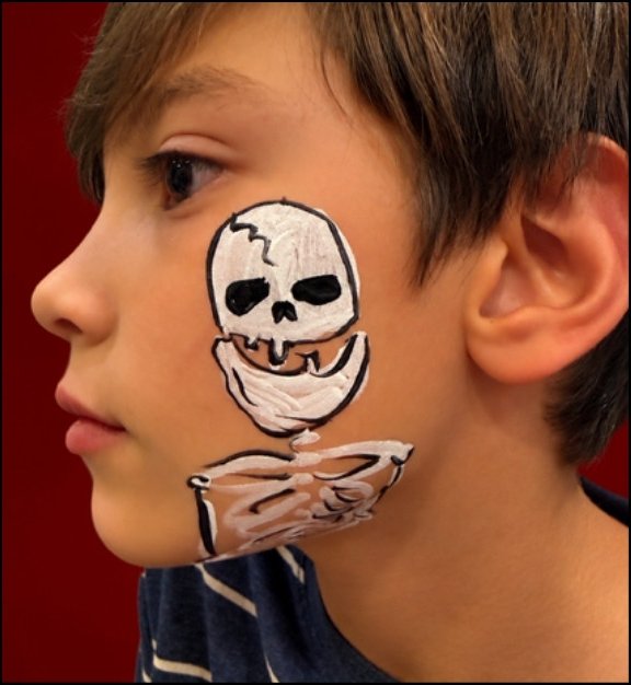 Skeleton Body Halloween face painting design by About Face Painting, Denver