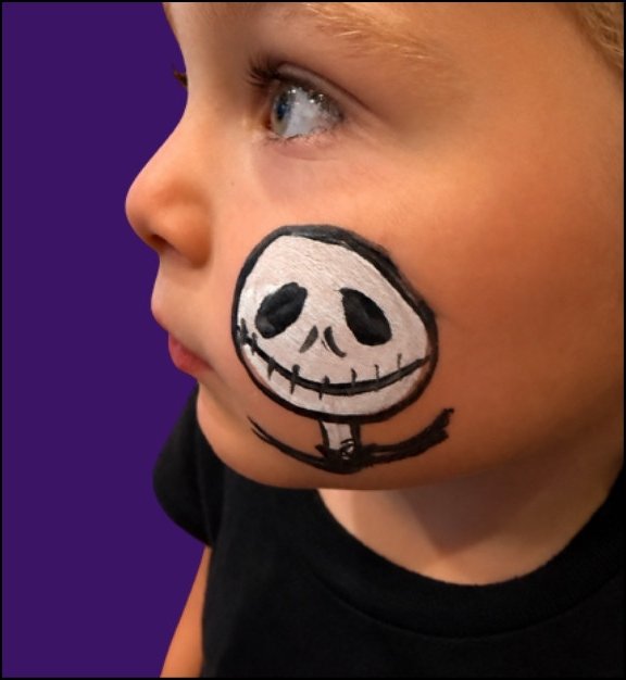 Wicked Skull Halloween face painting design by About Face Painting, Denver